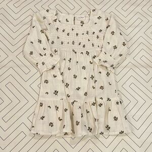 City Mouse Cream Dress with Floral Design